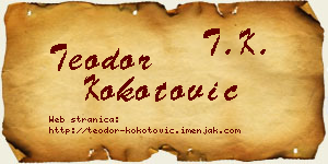 Teodor Kokotović vizit kartica
